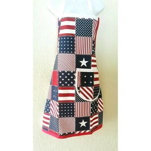 4TH of July bib Aprons for Women 1 Pocket Handmade